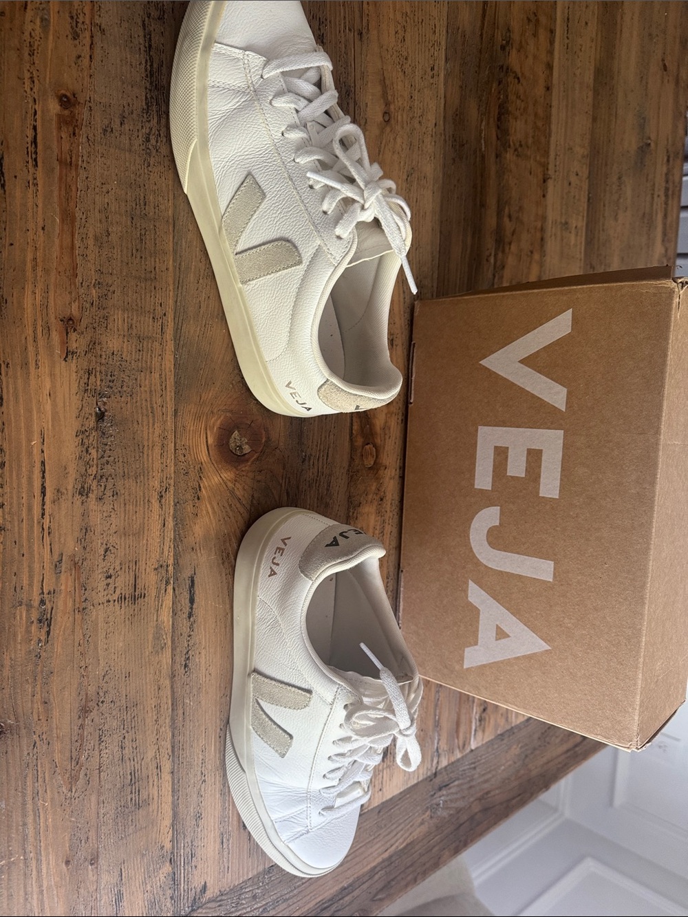 Veja Women’s V-10 Sneakers in White and Off-White